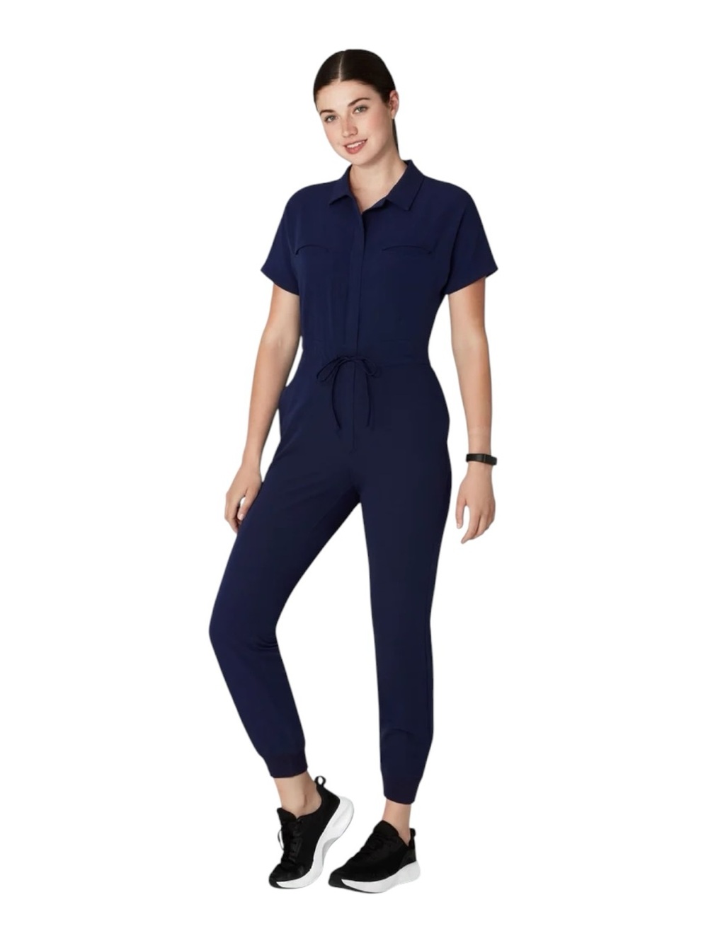Mandala Equa-Tek Scrub Jumpsuit Core Navy‎ Petite Small Medical Uniform